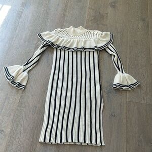 Black and white knit dress